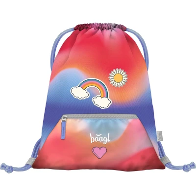 Afbeelding van Baagl Gymtas voor meisjes en vrouwen, schoenentas, sporttas, school kleuterschoolrugzak, sportrugzak (hippie)