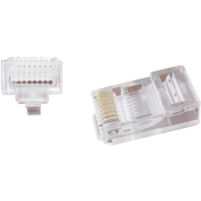 Afbeelding van RJ45 connector Cat6 U/UTP (Voor stugge en soepele kern, Doorsteekmontage, 10 stuks)