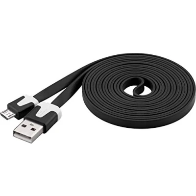 Afbeelding van PremiumCord pvc USB platte verbindingskabel Micro 2 m A stekker naar B afgeschermde 2.0 datakabel AWG28 kleur: zwart lengte: