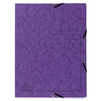Afbeelding van Exacompta Ref. 55408E 1 bedrukte elastische map 3 kleppen van glanzend karton 355 g/m² afmetingen 24 x 32 cm voor documenten in A4 formaat kleur paars