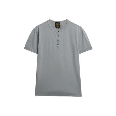 Afbeelding van Superdry SLUB Short Sleeve Grandad Tshirt basic, Heren, Maat: Large, Steel grey