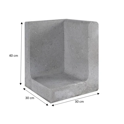 Afbeelding van L element hoek grijs 30x30x40 cm Gardenlux