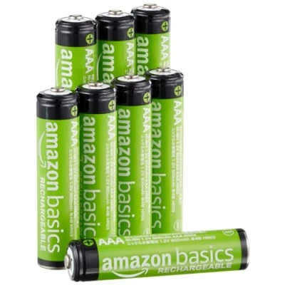 Afbeelding van Amazon Basics 8 x AAA NiMh oplaadbare batterijen voorgeladen (afbeelding kan afwijken)