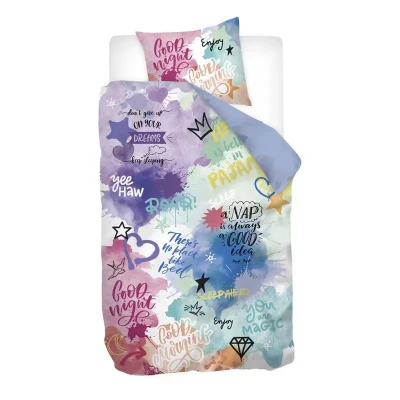 Afbeelding van Snoozing Graffiti Dreams Flanel Dekbedovertrek Junior 120x150 cm Multi