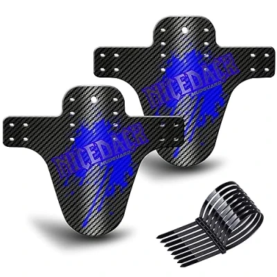 Afbeelding van NICEDACK Mud Guard, 2 STKS MTB Fiets Spatborden voor 26 &quot;650B 27.5&quot; 29&quot; Mountainbike Achter en Voorspatbord Fender (Blauw, Carbon Fiber Patroon)