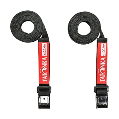 Afbeelding van Tatonka 2 stuks Easy Strap opbergriemen 18 mm/2 m, twee riemen met metalen gesp, 1,8 cm breed en 200 lang, voor het instellen van volume of bevestigen uitrusting