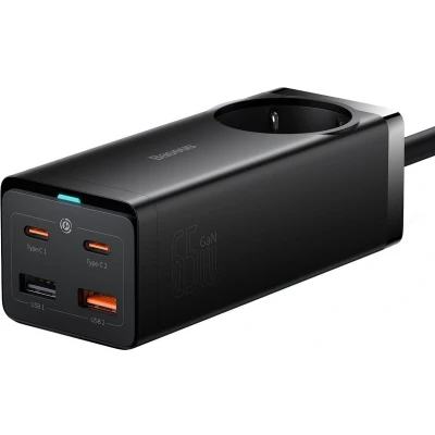 Afbeelding van Baseus GaN3 Pro 65W Snellader Laptop/MacBook met Stopcontact Zwart