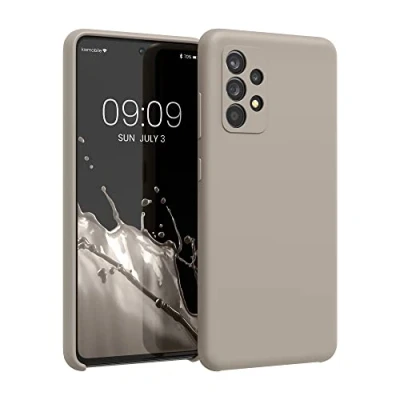 Afbeelding van kwmobile telefoonhoesje geschikt voor Samsung Galaxy A52 / 5G A52s Hoesje met siliconen coating Smartphone case in taupe