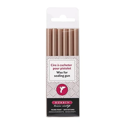 Afbeelding van Jacques Herbin 35803T speciale zegelwasstaafjes voor pistolen, roségoud, 6 stuks Gemaakt in Frankrijk