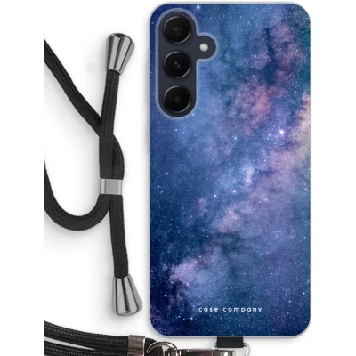 Afbeelding van Case Company® hoesje met Koord geschikt voor Samsung Galaxy A55 Nebula Telefoonhoesje Zwart Bescherming aan alle Kanten en Over de Schermrand