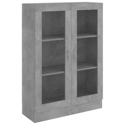Afbeelding van Vitrinekast 82,5x30,5x115 cm spaanplaat betongrijs