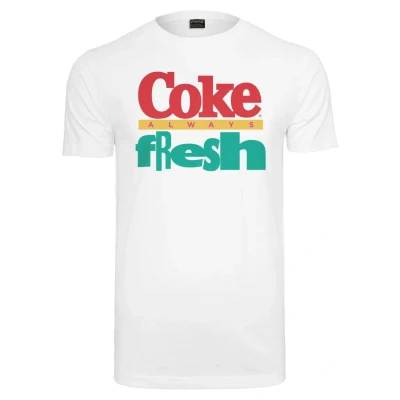 Afbeelding van Merchcode COCA COLA 90&#039;S LOGO Tshirt print, Heren, Maat: Medium, White