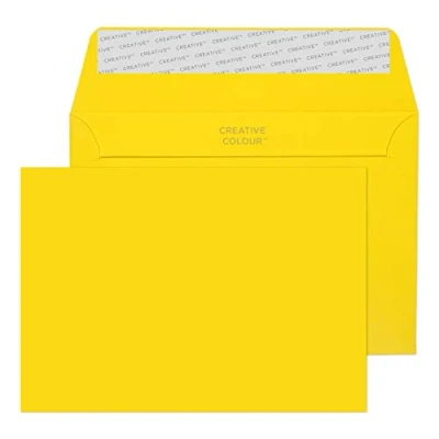Afbeelding van Blake Creative Colour 15103 enveloppen met plakband, C6, 114 x 162 mm, 120 g/m², 25 stuks, bananengeel