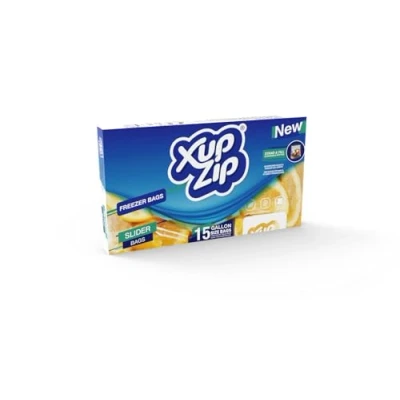 Afbeelding van XupZip™ 20 stuks herbruikbare diepvrieszakken van robuust kunststof voor het bewaren levensmiddelen met luchtdichte en waterdichte afdichting BPA vrij bamboe, 4,55 liter
