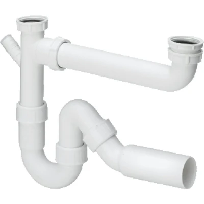 Afbeelding van Viega Gootsteenafvoeren Dubbele sifon 1. 1/2 inchinch Polypropyleen Wit