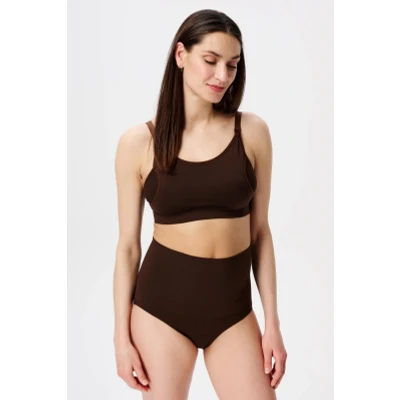 Afbeelding van Zwangerschaps Naadloze slip Lee post partum Sensil Breeze Coffee Bean M/L
