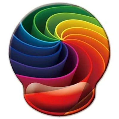 Afbeelding van Muismat met polssteun, ergonomische polssteun van traagschuim, antislip rubberen basis voor computer en kantoor 25x23 Rainbowvortex