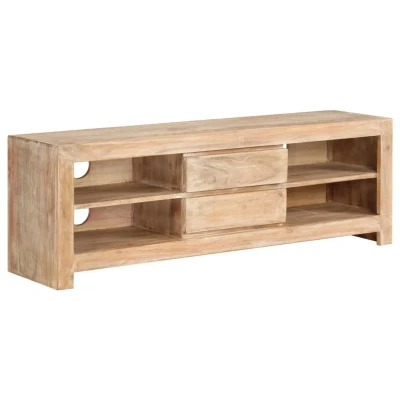 Afbeelding van Tv meubel 120x30x40 cm massief acaciahout lichtbruin