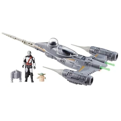 Afbeelding van Het N 1 Starfighter Schip Van De Mandalorian Grogu En Beeldjes 10 cm Speelgoed Voor Kinderen Vanaf 4 Jaar Star Wars Epic Her