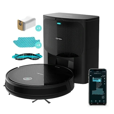 Afbeelding van Cecotec Conga 2499 Ultra Home Titanium robotstofzuiger met zelflegende basis. Gyroscopische technologie, 2100 Pa, app, multifunctionele borstel, 2 zijborstels, dweilen, automatische detectie