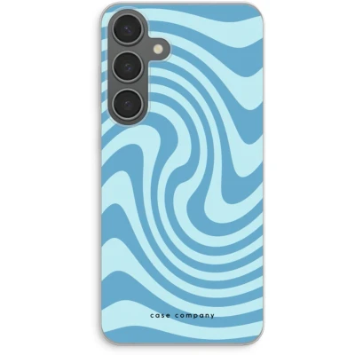 Afbeelding van Case Company® hoesje geschikt voor Samsung Galaxy S24 Plus Swirl Blauw Soft Cover Telefoonhoesje Bescherming aan alle Kanten en Schermrand
