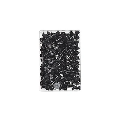 Afbeelding van Wedo 54201 100 Diabolo punaises, 2,3 cm, kopdiameter 9 mm, naaldlengte 1,1 zwart
