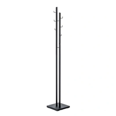 Afbeelding van HAKU Möbel kapstok zwart, metaal Afmeting: L 29 cm x H 176 D cm, Stijl: Modern