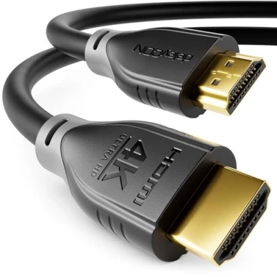 Afbeelding van deleyCON 1,5m HDMI Kabel 2.0 a/b HDR 10+ UHD 2160p 4K@60Hz YUV 4:4:4 HDCP 2.2 3D ARC Dolby Digital + Atmos Zwart Grijs
