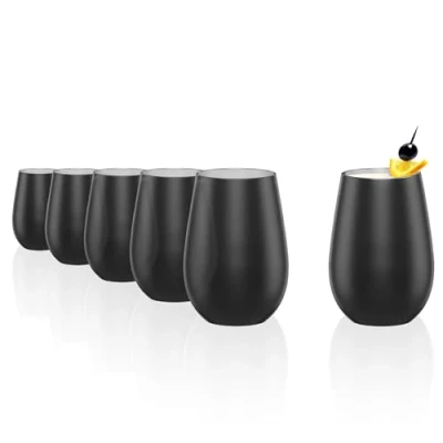 Afbeelding van Stölzle Olympic Tumbler Zwart / Zilver 465 ml