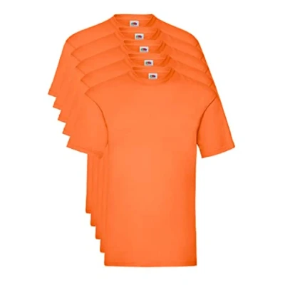 Afbeelding van Fruit of the Loom Valueweight T shirt voor heren, 5 stuks, Oranje (Oranje 44)