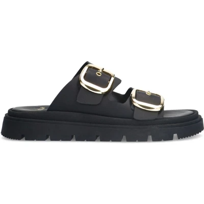 Afbeelding van Manfield MIT Schnalle Muiltjes, Dames, Maat: 41, Schwarz Schoenen