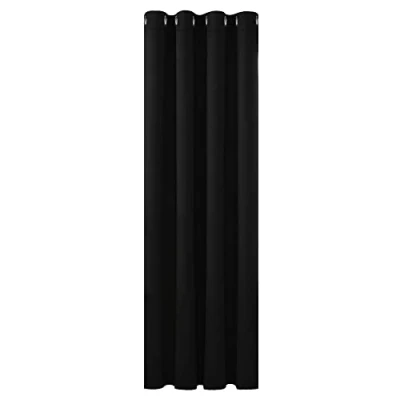 Afbeelding van Deconovo Thermo isolerende verduisteringsgordijnen, 132 x 183 cm (b h), modern design met oogjes, gordijnen voor jongenskamer, Halloween zwart, 1 stuk