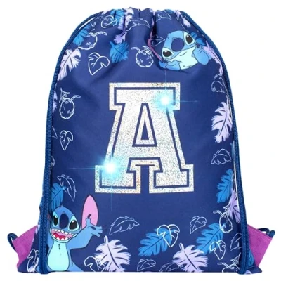 Afbeelding van Disney Stitch Gepersonaliseerde tas met trekkoord voor kinderen, sporttas schooltas gepersonaliseerd cadeau meisjes, zwemtas aubergine, Taglia,