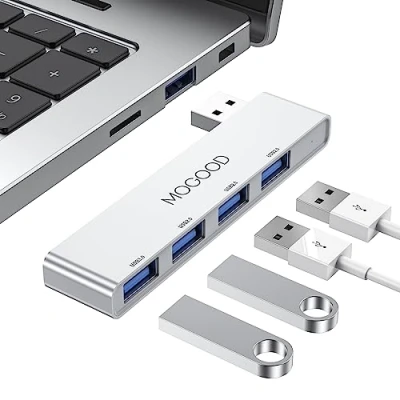 Afbeelding van MOGOOD USB HUB 3.0 voor Laptop Splator Spatcher Expander Multiport Adapter Drive, Flash HDD, console, Camera, Keyborad, Mouse