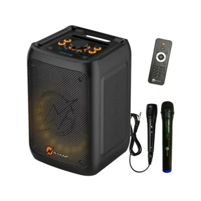 Afbeelding van N GEAR Flash Banger 777 Draadloze Speaker Karaokeset Partybox met 2 Microfoons Zwart