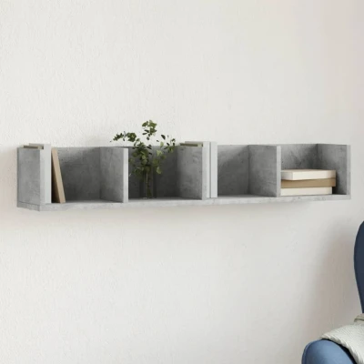 Afbeelding van Wandkast 99x18x16,5 cm bewerkt hout betongrijs