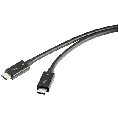 Afbeelding van Renkforce Thunderbolt kabel 4 (USB C) stekker, stekker 0.80 m Zwart Afgeschermd (dubbel) RF 5235980