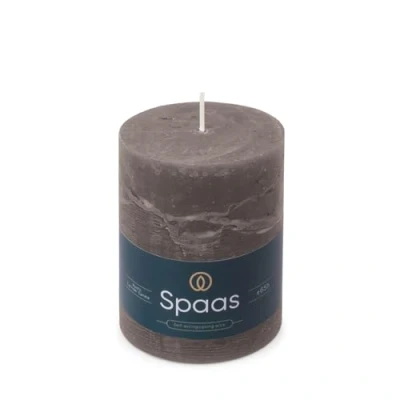 Image de Spaas Bougie Pilier Rustique 80/110 mm 65h gris foncé