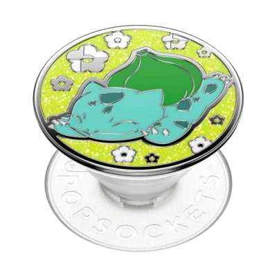 Afbeelding van PopSockets: PopGrip houder en handgreep voor smartphone tablet met verwisselbare top Pokémon Bulbasaur Nap Enamel