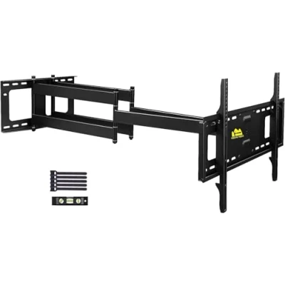 Afbeelding van FORGING MOUNT TV muurbeugel met groot bereik, 1090 mm, dubbele scharnierarm, kantelbaar en draaibaar voor platte/gebogen tv&#039;s van 42 tot 90 inch, maximale belasting 60 kg, VESA 600 x 400 mm