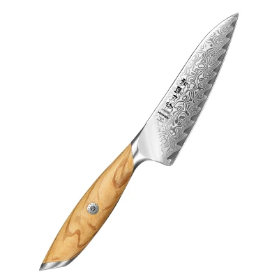 Afbeelding van Hezhen X01 Flagship Series Groentemes Damascus Poederstaal (73 laags met kern van 14Cr14MoVNb) Olijfhout Professioneel vlijmscherp damastmes Inclusief mooie geschenkdoos