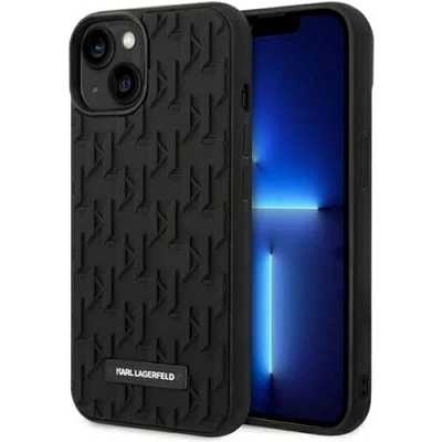 Afbeelding van iPhone 14 Plus Backcase hoesje Karl Lagerfeld Effen Zwart TPU (Zacht)