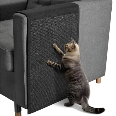 Afbeelding van Navaris katten krabmat 130 x 45 cm Krabtapijt kat Bankbescherming Anti krab vellen Alternatief voor krabpaal of kattenspeeltjes Sisal/linnen