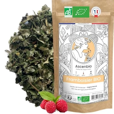 Afbeelding van Ascenbio ✿ Frambozenbladeren, biologisch, Frankrijk, 180 g Voor kruidenthee, borstvoeding, pijnlijke menstruatie Bereid en verpakt in Frankrijk Biologisch afbreekbare verpakking