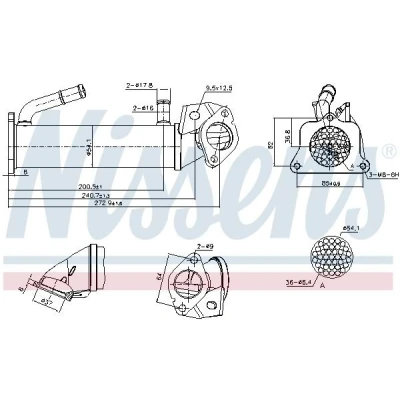 Afbeelding van NISSENS 989322 EGR koeler Zonder onderdruk Bypass