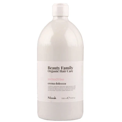 Afbeelding van Nook Beauty Family Organic hair Care Avena&amp;Riso Crema Dolcezza 1L Soothing detangling conditioner for delicate and fine