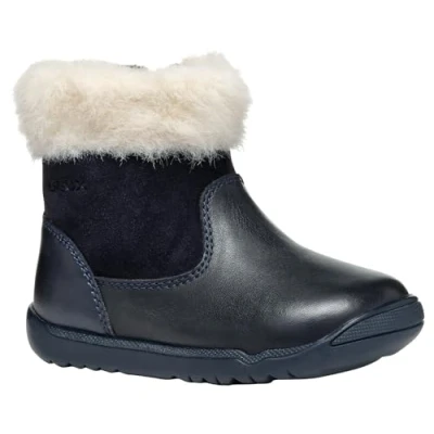 Afbeelding van Geox B Macchia GIRL Korte laarzen voor kinderen, Maat: 19, Navy Leer en textiel