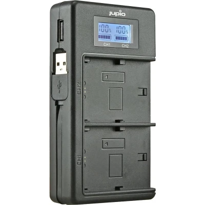 Afbeelding van Jupio USB Dedicated Duo Charger LCD for Panasonic DMW BLF19E