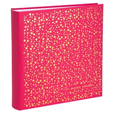 Image de Exacompta Plum&#039; Album 300 4x6 po (10x15 cm) points polka dorés framboise x 1