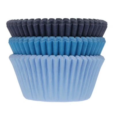 Afbeelding van Cupcake Cups HoM Blauw Assortiment 50x33mm. 75st.